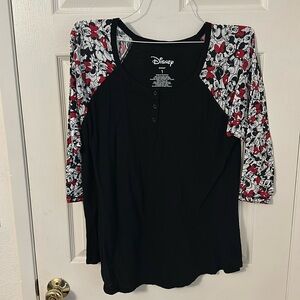 3/4 length sleeves Disney print top plus size torrid baseball style